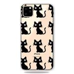 For iPhone 11 Pro Max Fashion Soft TPU Case 3D Cartoon Transparent Soft Silicone Cover Phone Cases (Black Cat)