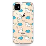 For iPhone 11 Fashion Soft TPU Case 3D Cartoon Transparent Soft Silicone Cover Phone Cases (Cloud Horse)