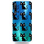 Fashion Soft TPU Case 3D Cartoon Transparent Soft Silicone Cover Phone Cases For Huawei Nova5i / P20 Lite 2019(Black Cat)