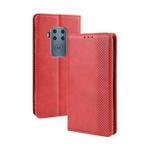 Magnetic Buckle Retro Crazy Horse Texture Horizontal Flip Leather Case for Motorola Moto One Pro , with Holder & Card Slots & Photo Frame(Red)