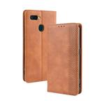 Magnetic Buckle Retro Crazy Horse Texture Horizontal Flip Leather Case for Oppo A5s (AX5s) , with Holder & Card Slots & Photo Frame(Brown)