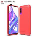 Brushed Texture Carbon Fiber TPU Case for Huawei Honor 9X / 9X Pro(Red)
