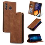 Retro Skin Feel Business Magnetic Horizontal Flip Leather Case for Galaxy A60 / M40(Brown)