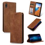 Retro Skin Feel Business Magnetic Horizontal Flip Leather Case for Xiaomi Redmi 7A(Brown)