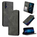 Retro Skin Feel Business Magnetic Horizontal Flip Leather Case for Huawei Honor 20(Dark Gray)