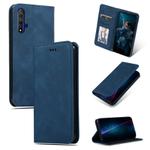 Retro Skin Feel Business Magnetic Horizontal Flip Leather Case for Huawei Honor 20(Navy Blue)