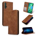 Retro Skin Feel Business Magnetic Horizontal Flip Leather Case for Huawei Nova 5 / Nova 5 Pro(Brown)