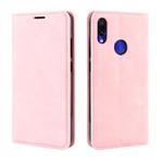 Retro-skin Business Magnetic Suction Leather Case with Wallet & Card Slot & Holder For Xiaomi Redmi Note 7(Peach)