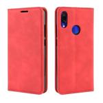 Retro-skin Business Magnetic Suction Leather Case with Wallet & Card Slot & Holder For Xiaomi Redmi Note 7(Chinese Red)