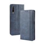 Magnetic Buckle Retro Crazy Horse Texture Horizontal Flip Leather Case for Huawei Honor 9X / Honor 9X Pro, with Holder & Card Slots & Photo Frame(Blue)