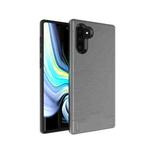 Ultra-thin TPU+PC Brushed Texture Shockproof Protective Case for Galaxy Note10, with Holder & Card Slot(Grey)