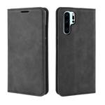 Retro-skin Business Magnetic Suction Leather Case with Purse-Bracket-Chuck For Huawei P30 Pro(Retro Black)