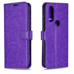 Crazy Horse Texture Horizontal Flip Leather Case with Holder & Card Slots & Wallet & Photo Frame For Moto One Vision(Purple)