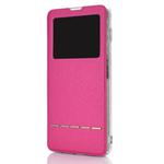 Golden Beach Window with Bracket Mobile Phone Holster Smart Sliding Button Answering Phone for Galaxy A70(Magenta)