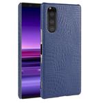 Shockproof Crocodile Texture PC + PU Case For Sony Xperia 5(Blue)