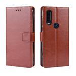 Retro Crazy Horse Texture Horizontal Flip Leather Case for Motorola One Action , with Holder & Card Slots & Photo Frame(Brown)