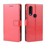 Retro Crazy Horse Texture Horizontal Flip Leather Case for Motorola One Action , with Holder & Card Slots & Photo Frame(Red)