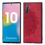 Embossed Mandala Pattern Magnetic PC + TPU + Fabric Shockproof Case for Galaxy Note10, with Lanyard(Red)