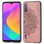 Embossed Mandala Pattern Magnetic PC + TPU + Fabric Shockproof Case for Xiaomi Mi CC9 / A3 Lite, with Lanyard(Rose Gold)