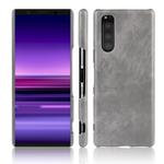 Shockproof Litchi Texture PC + PU Case For Sony Xperia 5(Gray)