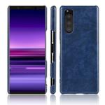 Shockproof Litchi Texture PC + PU Case For Sony Xperia 5(Blue)