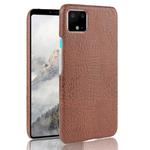 Shockproof Crocodile Texture PC + PU Case For Google Pixel 4(Brown)