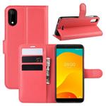 Litchi Texture Horizontal Flip Leather Case for Wiko Sunny 4 Plus, with Wallet & Holder & Card Slots(red)