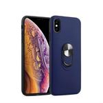 360 Rotary Multifunctional Stent PC+TPU Case for iPhone X / XS,with Magnetic Invisible Holder(Dark Blue)