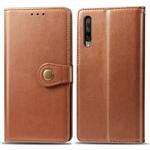 Retro Solid Color Leather Buckle Mobile Phone Protection Leather Case with Lanyard & Photo Frame & Card Slot & Wallet & Bracket Function for Huawei Honor 9X Pro(Brown)