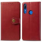 Retro Solid Color Leather Buckle Mobile Phone Protection Leather Case with Lanyard & Photo Frame & Card Slot & Wallet & Bracket Function for Huawei P Smart Z(Red)