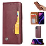 For iPhone 11 Pro Knead Skin Texture Horizontal Flip Leather Case , with Photo Frame & Holder & Card Slots & Wallet(Wine Red)