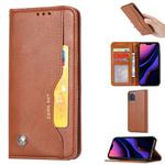 For iPhone 11 Pro Knead Skin Texture Horizontal Flip Leather Case , with Photo Frame & Holder & Card Slots & Wallet(Brown)