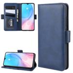 Dual-side Magnetic Buckle Horizontal Flip Leather Case for Xiaomi Mi CC9, with Holder & Card Slots & Wallet & Photo Frame(Dark Blue)