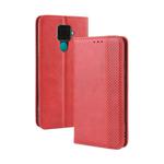 Magnetic Buckle Retro Crazy Horse Texture Horizontal Flip Leather Case for Huawei Nova 5i Pro / Mate 30 Lite, with Holder & Card Slots & Photo Frame(Red)