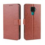 Retro Crazy Horse Texture Horizontal Flip Leather Case for Huawei Nova 5i Pro/Mate 30 Lite , with Holder & Card Slots & Photo Frame(Brown)