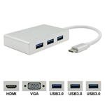 USB C to HDMI VGA USB Hub Adapter 5 in 1 USB 3.1 Converter for Laptop for MacBook,ChromeBook Pixel,Huawei MateBook