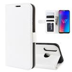 R64 Texture Single Fold Horizontal Flip Leather Case for LG W30, with Holder & Card Slots & Wallet(white)