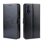 Retro Crazy Horse Texture Horizontal Flip Leather Case for Huawei Honor 20 , with Holder & Card Slots & Photo Frame(Black)