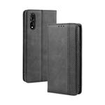 Magnetic Buckle Retro Crazy Horse Texture Horizontal Flip Leather Case for vivo iQOO Neo/S1/Y7S/Z5,with Holder & Card Slots & Photo Frame(Black)