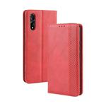 Magnetic Buckle Retro Crazy Horse Texture Horizontal Flip Leather Case for vivo iQOO Neo/S1/Y7S/Z5,with Holder & Card Slots & Photo Frame(Red)