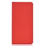 Electric Pressed Plain Texture Ultra-thin Magnetic Suction TPU + PU Leather Case with Holder & Card Slot for Galaxy A10 (Red)