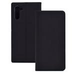 Electric Pressed Plain Texture Ultra-thin Magnetic Suction TPU + PU Leather Case with Holder & Card Slot for Galaxy Note10(Black)