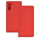 Electric Pressed Plain Texture Ultra-thin Magnetic Suction TPU + PU Leather Case with Holder & Card Slot for Galaxy Note10(Red)