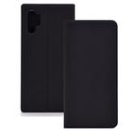 Electric Pressed Plain Texture Ultra-thin Magnetic Suction TPU + PU Leather Case with Holder & Card Slot for Galaxy Note10+ (Black)