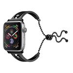 For Apple Watch 3/2/1 Generation 38mm Universal Black One Diamond Stainless Steel Bracelet Band(Black)