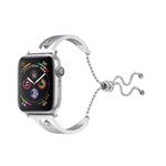 For Apple Watch 3/2/1 Generation 38mm Universal Silver Diamond Stainless Steel Bracelet Strap(Silver)