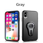  Non-slip Y-shaped TPU Mobile Phone Case with Rotating Car Bracket for iPhone X / XS(Gray)
