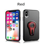 Non-slip Y-shaped TPU Mobile Phone Case with Rotating Car Bracket for iPhone XS Max(Red)