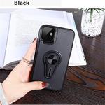  Non-slip Y-shaped TPU Mobile Phone Case with Rotating Car Bracket for iPhone 11(Black)