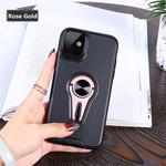  Non-slip Y-shaped TPU Mobile Phone Case with Rotating Car Bracket for iPhone 11(Rose Gold)